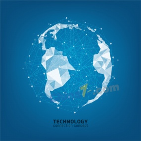 科技互连地球矢量素材